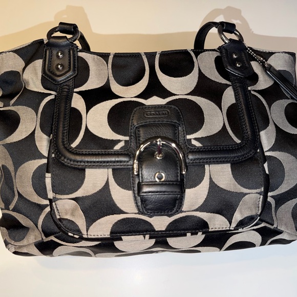 Coach Black and Cream Shoulder Bag - Picture 2 of 12